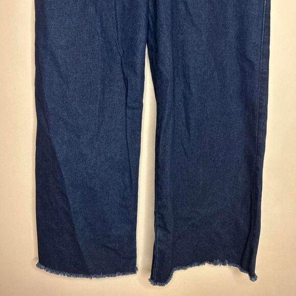 Forever 21 Womens Jeans size 28 High waisted denim wide leg pants raw hem - Picture 3 of 8